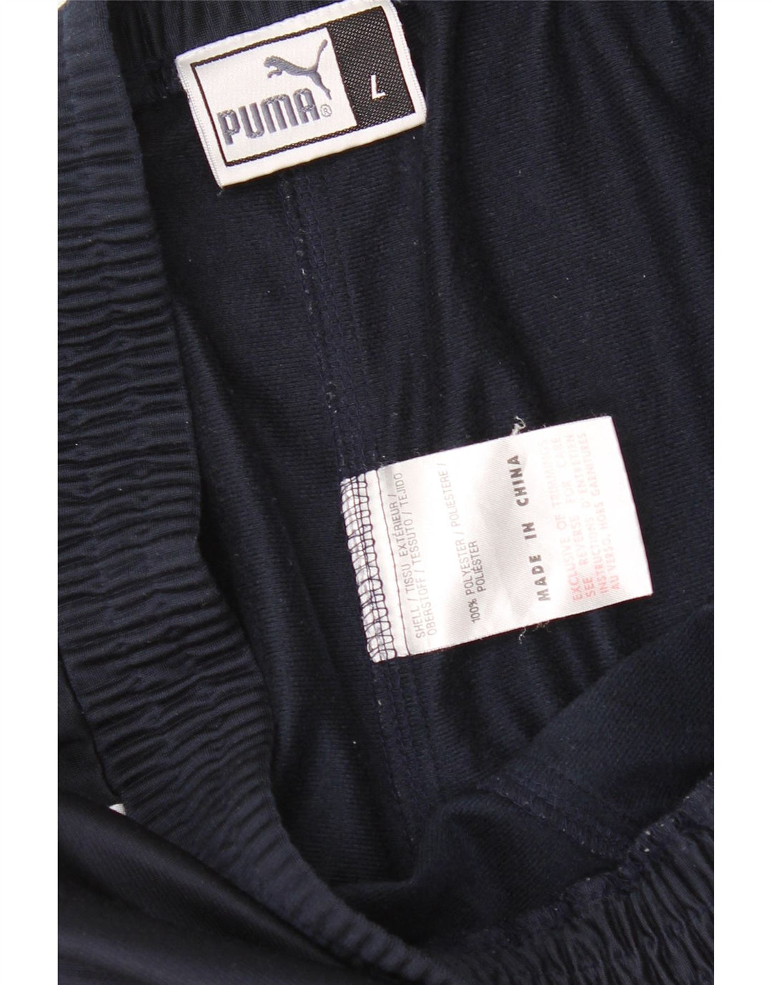 Puma Mens Graphic Tracksuit Trousers Joggers Large  Navy Blue Polyester