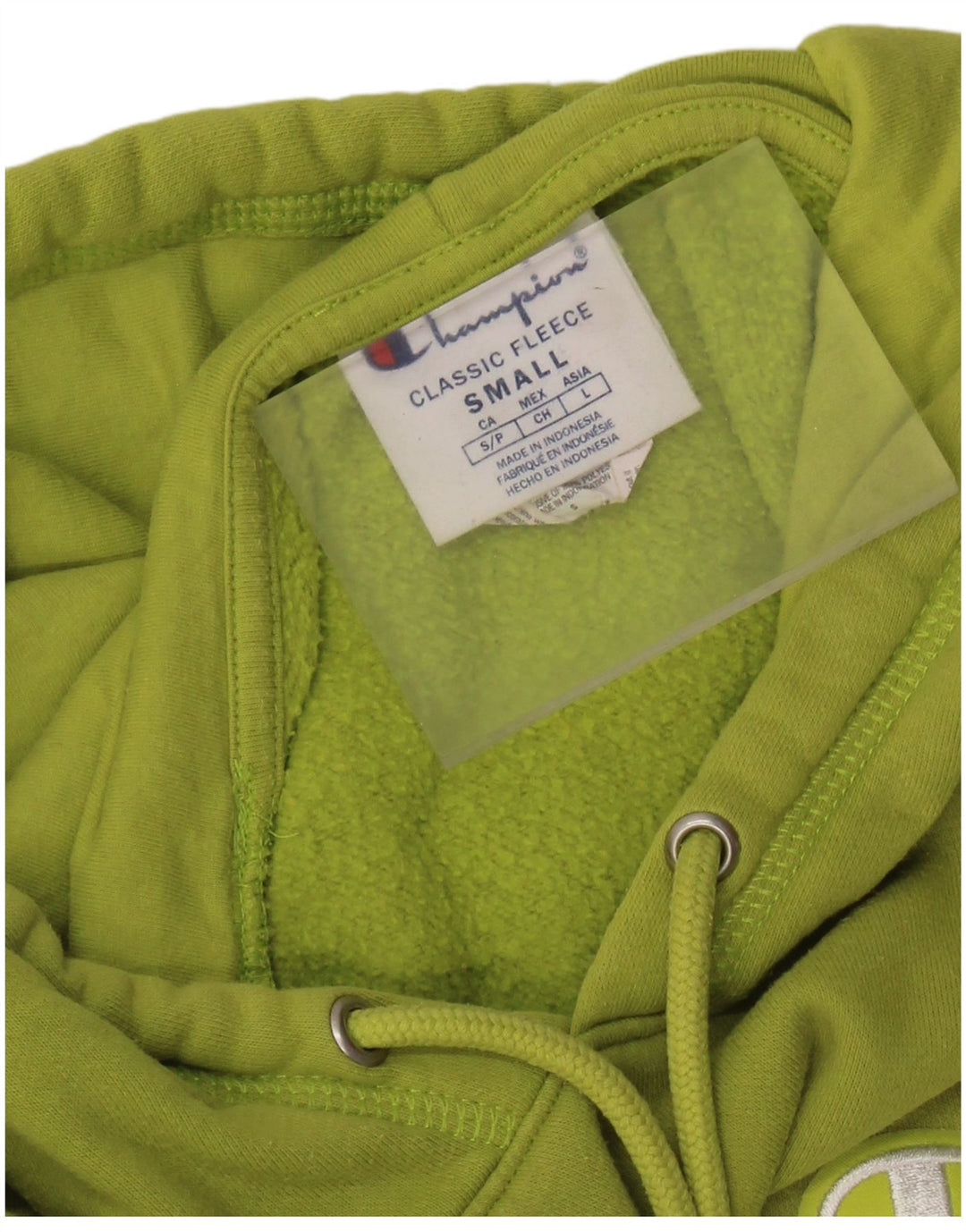 CHAMPION Womens Oversized Hoodie Jumper UK 10 Small Green Cotton