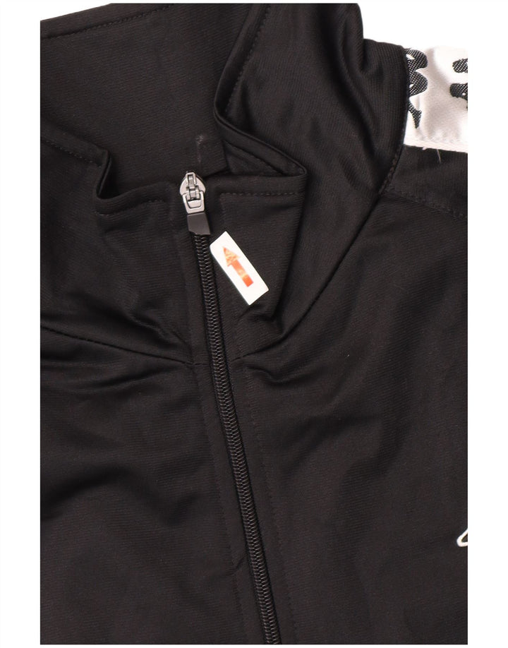 Kappa Mens Graphic Tracksuit Top Jacket 2XL Black Polyester