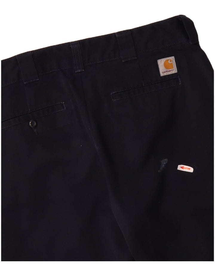 Carhartt Mens Wip Chino Shorts W30 Medium Navy Blue Polyester