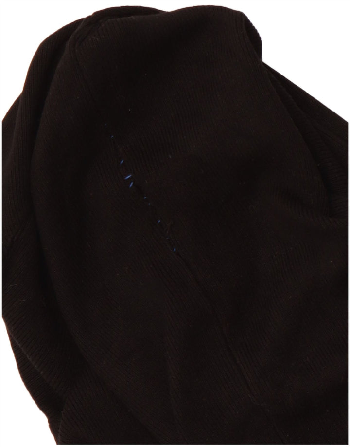 ZARA Womens Crop Roll Neck Jumper Sweater UK 12 Medium Black Viscose