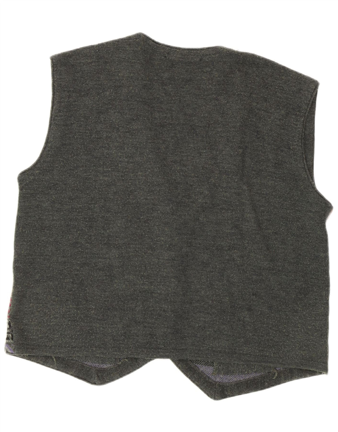 Vintage Mens Knit Waistcoat IT 52 Large Khaki Patchwork