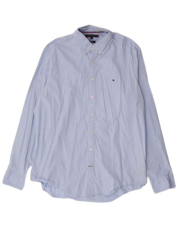Tommy Hilfiger Mens Slim Fit Shirt 2XL Blue Cotton