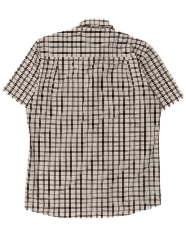 Pierre Cardin Mens Short Sleeve Regular Fit Shirt Medium White Check