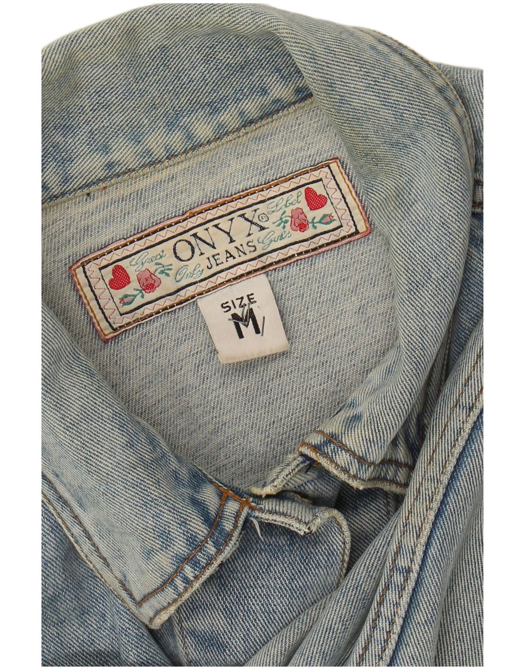ONYX Womens Crop Denim Jacket UK 14 Medium Blue Cotton