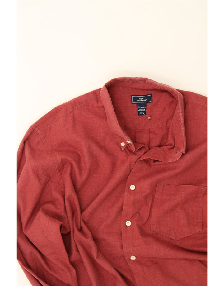 DOCKERS Mens Shirt Size 17 1/2 XL Maroon Cotton Vintage Dockers and Second-Hand Dockers from Messina Hembry 
