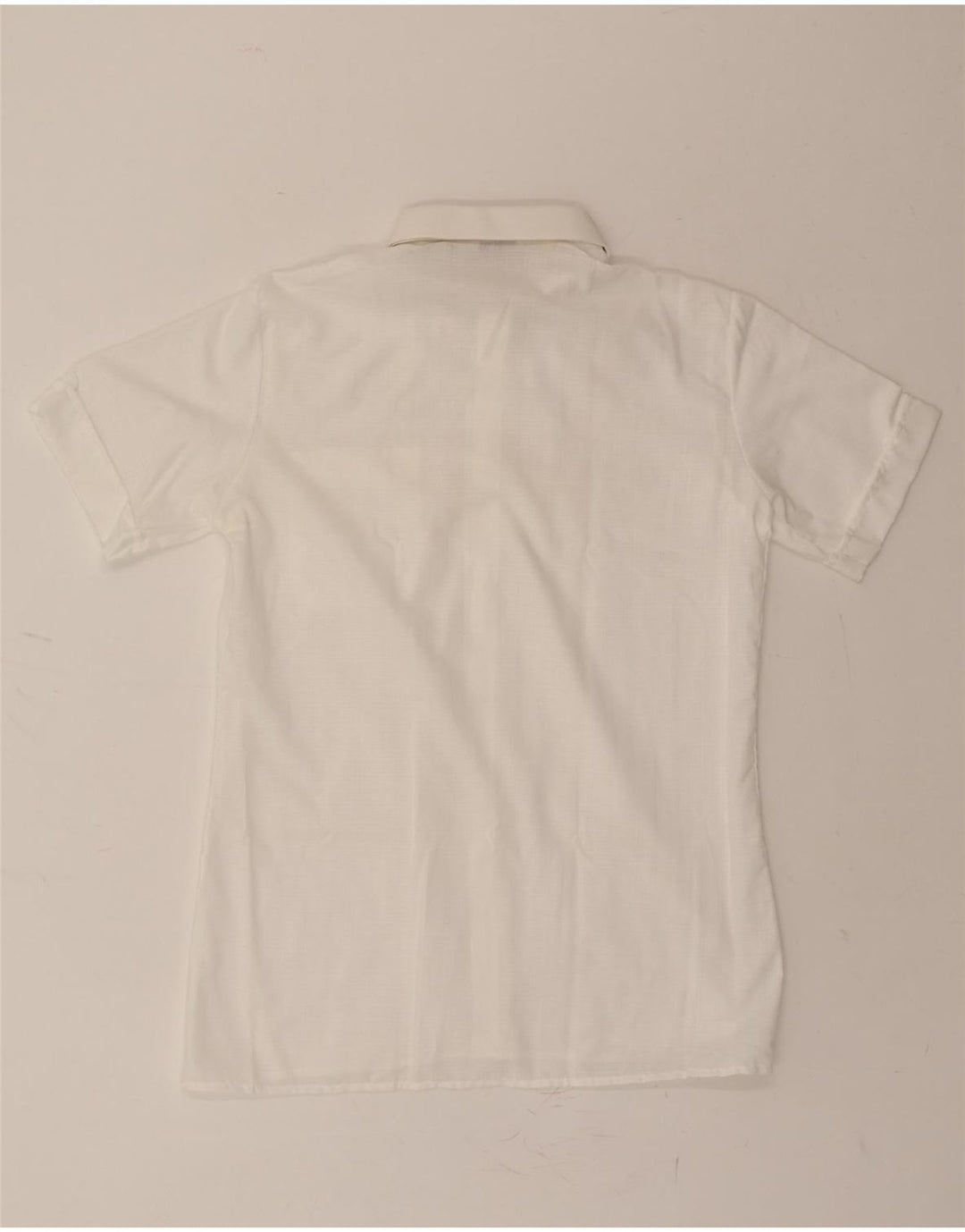 AGATEX Mens Short Sleeve Shirt UK 39 Medium White Check Cotton Vintage Agatex and Second-Hand Agatex from Messina Hembry 