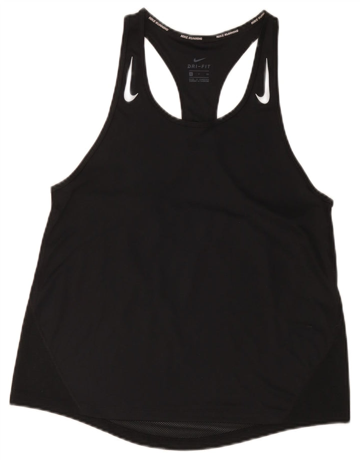 Nike Womens Dri Fit Vest Top UK 10 Small Black Polyester