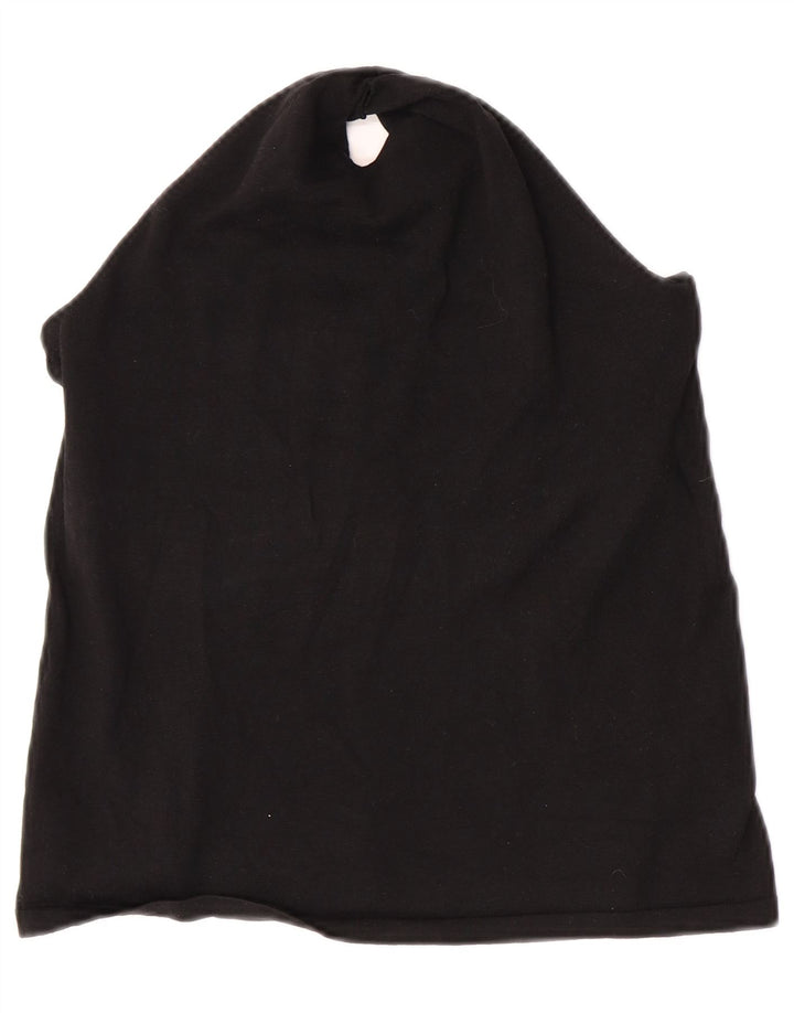 Chaps Womens Crop Halter Top UK 14 Large Black Silk