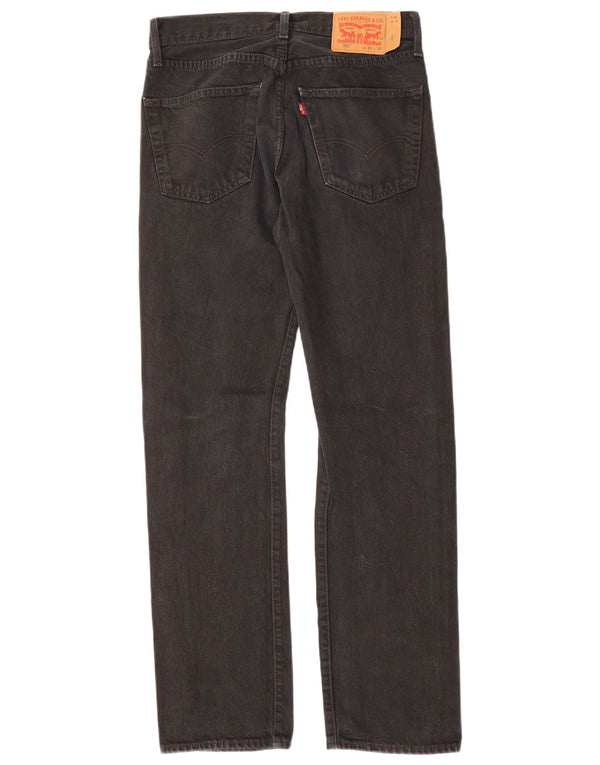 LEVI'S Mens 501 Straight Jeans W31 L32  Black Cotton