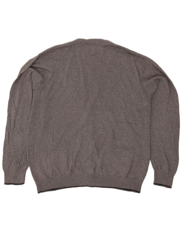 Marks & Spencer Mens Blue Harbour Cardigan Sweater 2XL Grey Flecked Cotton
