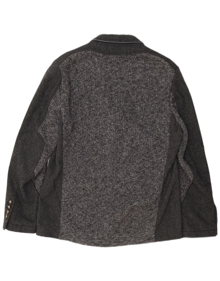 HUGO BOSS Mens 3 Button Blazer Jacket EU 50 Large Grey Herringbone