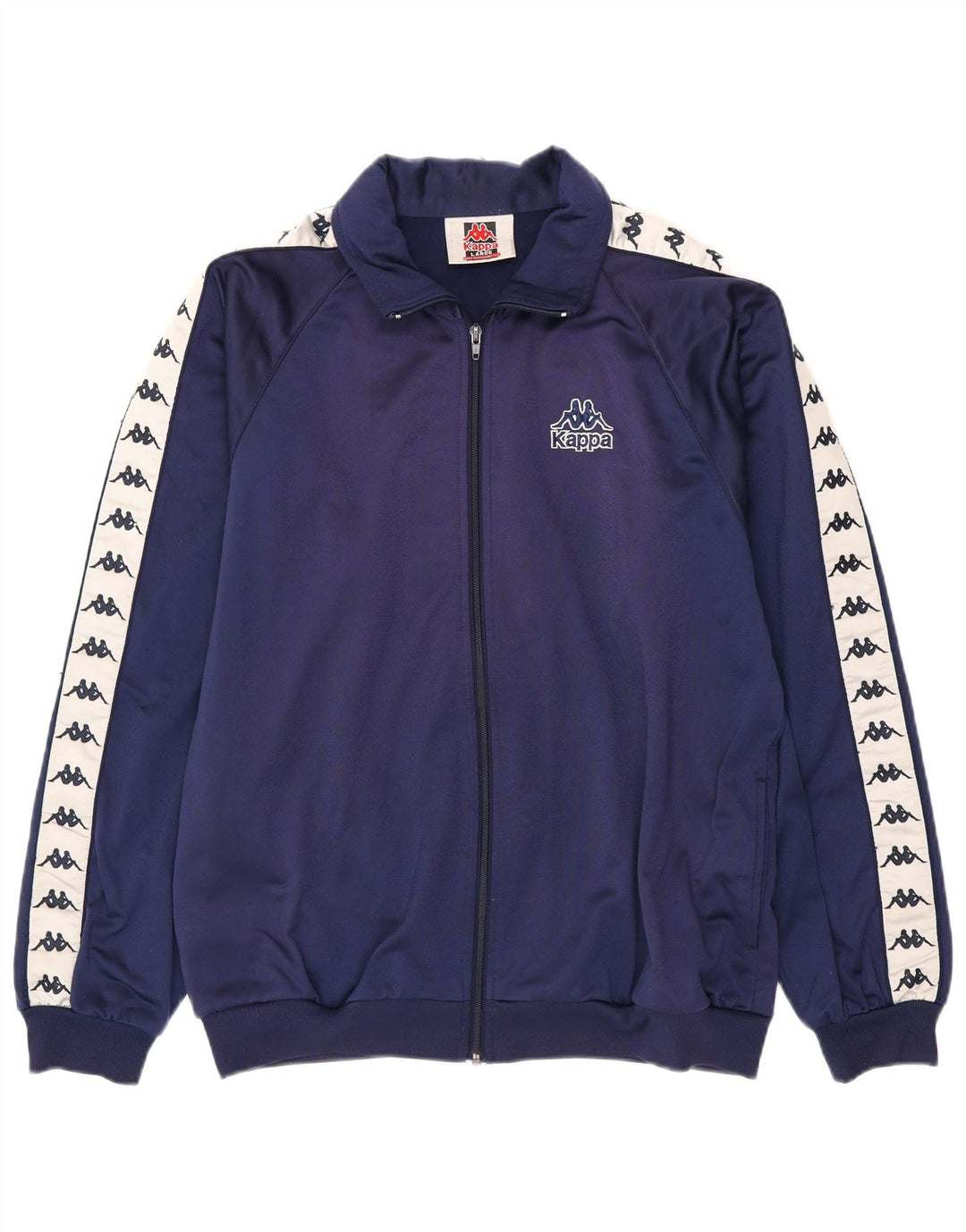 KAPPA Mens Graphic Tracksuit Top Jacket Large Navy Blue Colourblock