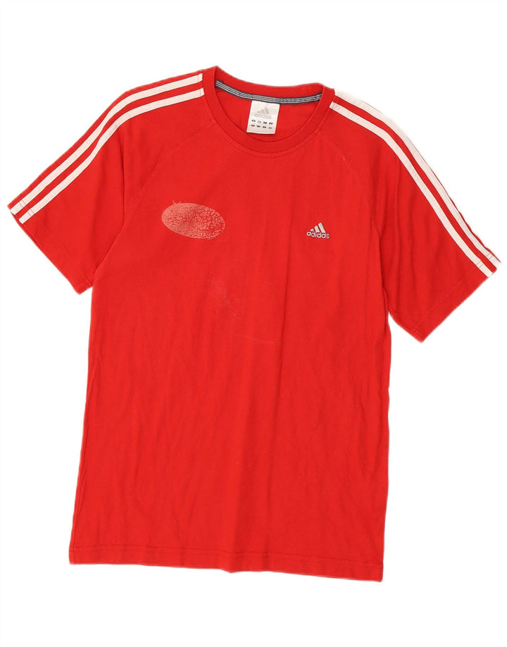 Adidas Mens T-Shirt Top Small Red Cotton