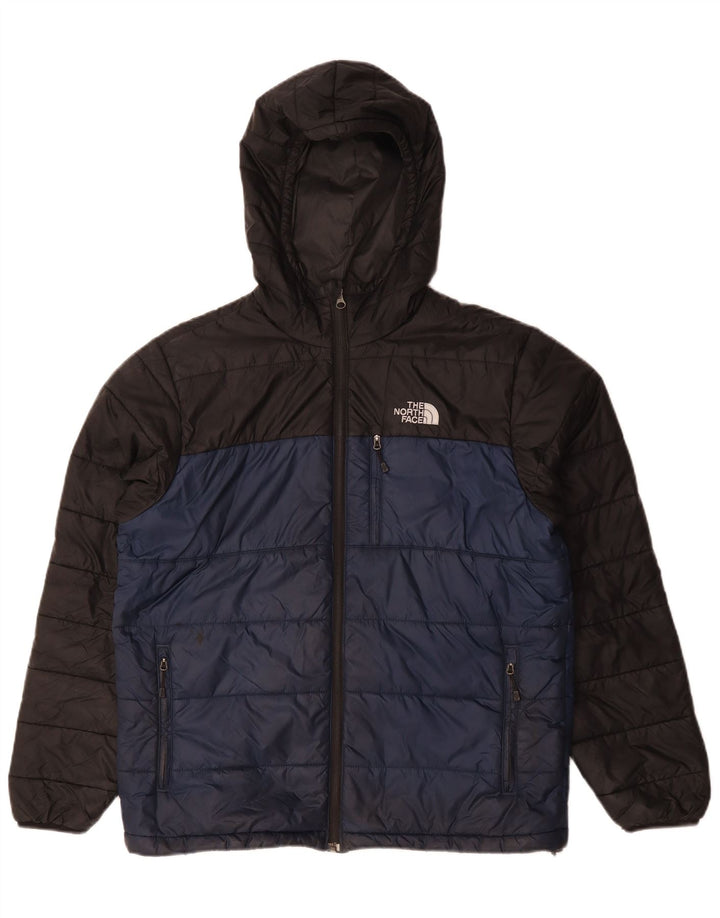 The North Face Mens Hooded Padded Jacket UK 38 Medium Black Polyester