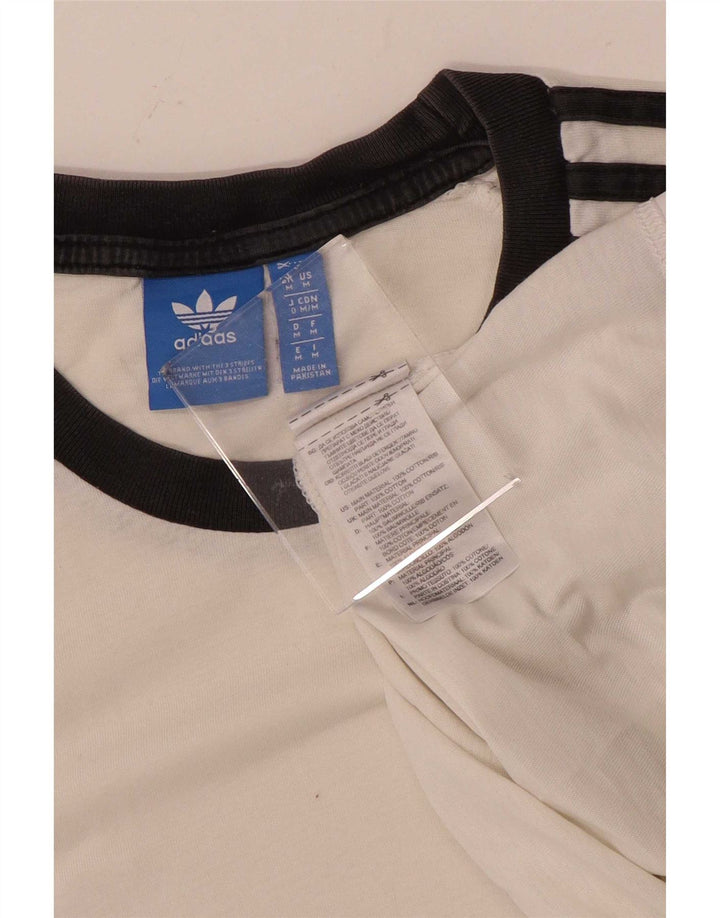 Adidas Mens T-Shirt Top Medium White Cotton