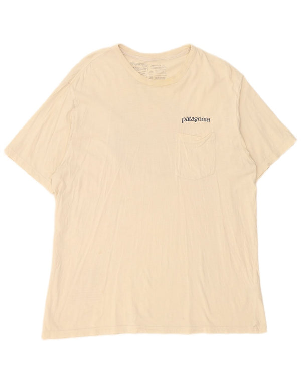 Patagonia Mens Regular Fit Graphic T-Shirt Top Large Beige
