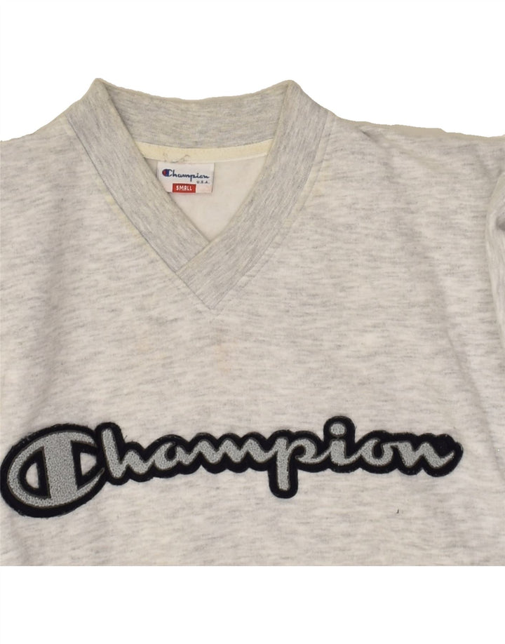 CHAMPION Mens Graphic Sweatshirt Jumper Small Grey Cotton | Vintage Champion | Thrift | Second-Hand Champion | Used Clothing | Messina Hembry 