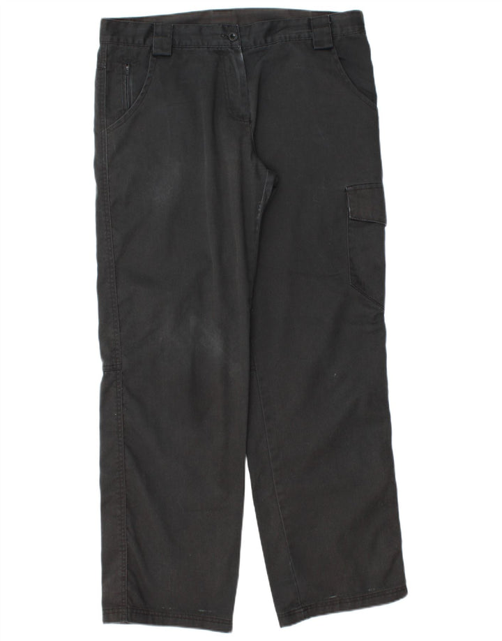 Dickies Womens Straight Cargo Trousers UK 12 Medium W32 L30 Black Cotton