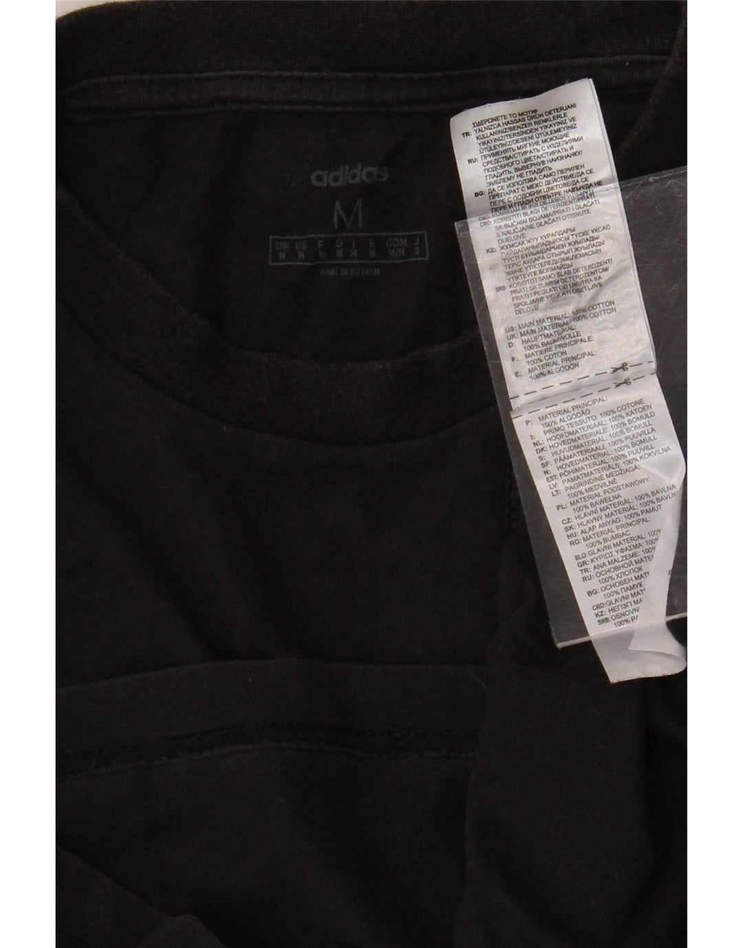 ADIDAS Mens Graphic T-Shirt Top Medium Black Cotton