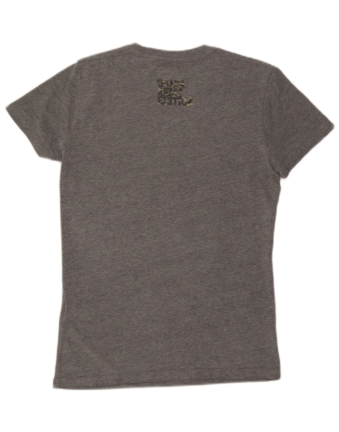 SUPERDRY Mens Osaka Graphic T-Shirt Top Small Grey Flecked Cotton