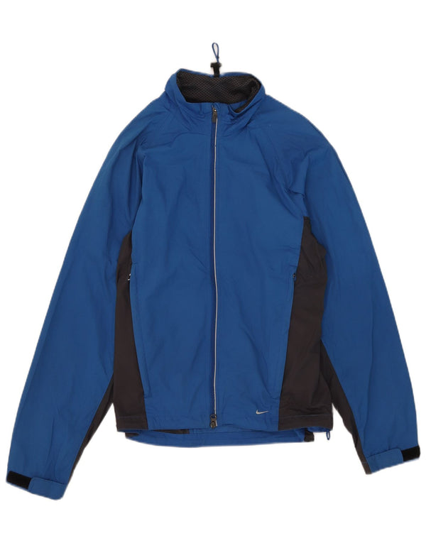 Nike Womens Clima-fit Rain Jacket UK 10/12 Medium Blue Colourblock