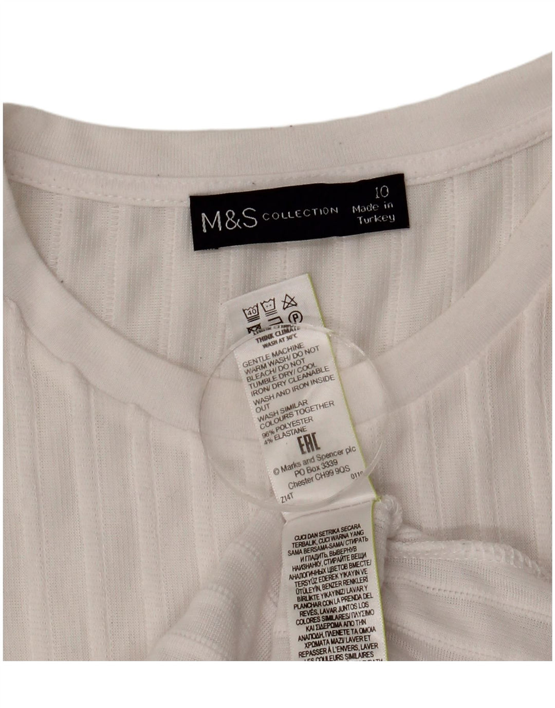 Marks & Spencer Womens Oversized Top Long Sleeve UK 10 Small White