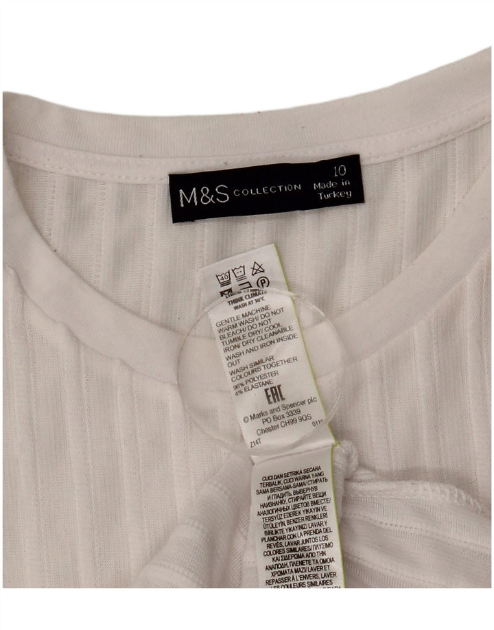 Marks & Spencer Womens Oversized Top Long Sleeve UK 10 Small White