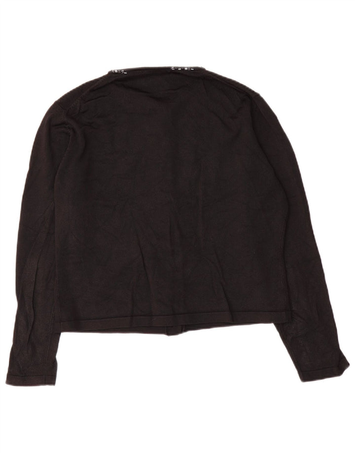 Marks & Spencer Womens Crop Cardigan Sweater UK 12 Medium Black