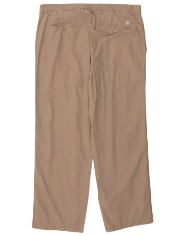 Calvin Klein Mens Straight Chino Trousers W38 L30 Beige Cotton