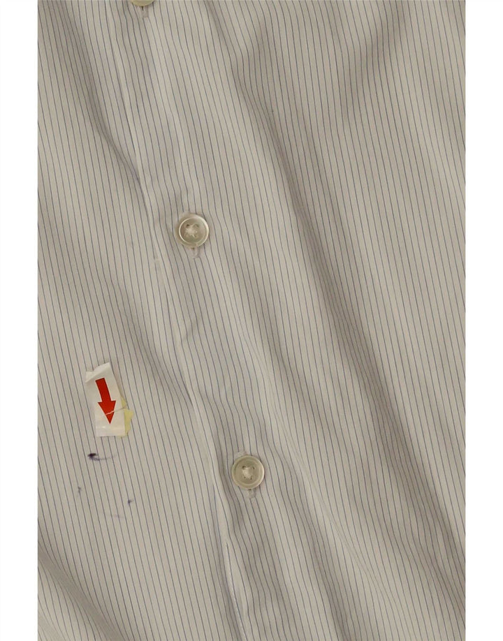 Reiss Mens Regular Fit Shirt Small White Pinstripe Cotton