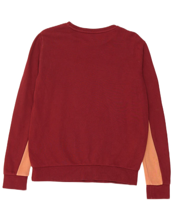 Lee Womens Regular Fit Sweatshirt Jumper UK 6 XS Burgundy Colourblock
