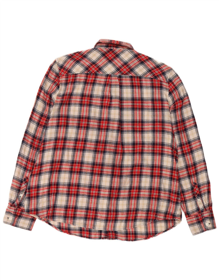 J. CREW Womens Flannel Shirt UK 16 Large Red Check Cotton