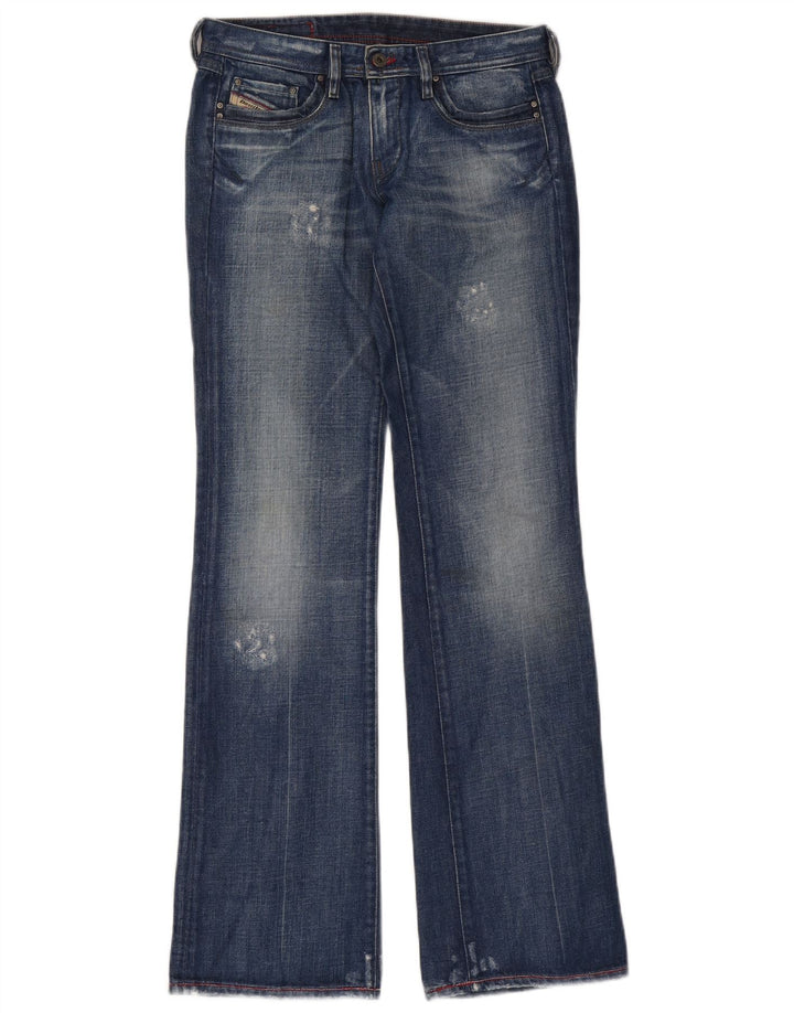 Diesel Womens Distressed Bootcut Jeans W27 L34 Blue Cotton