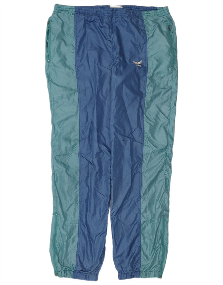 Erima Mens Tracksuit Trousers Joggers Large  Blue Colourblock Polyamide