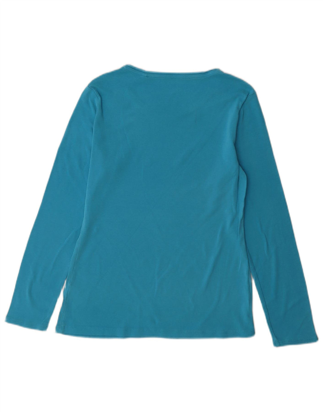 Marks & Spencer Womens Top Long Sleeve UK 14 Large Blue Cotton