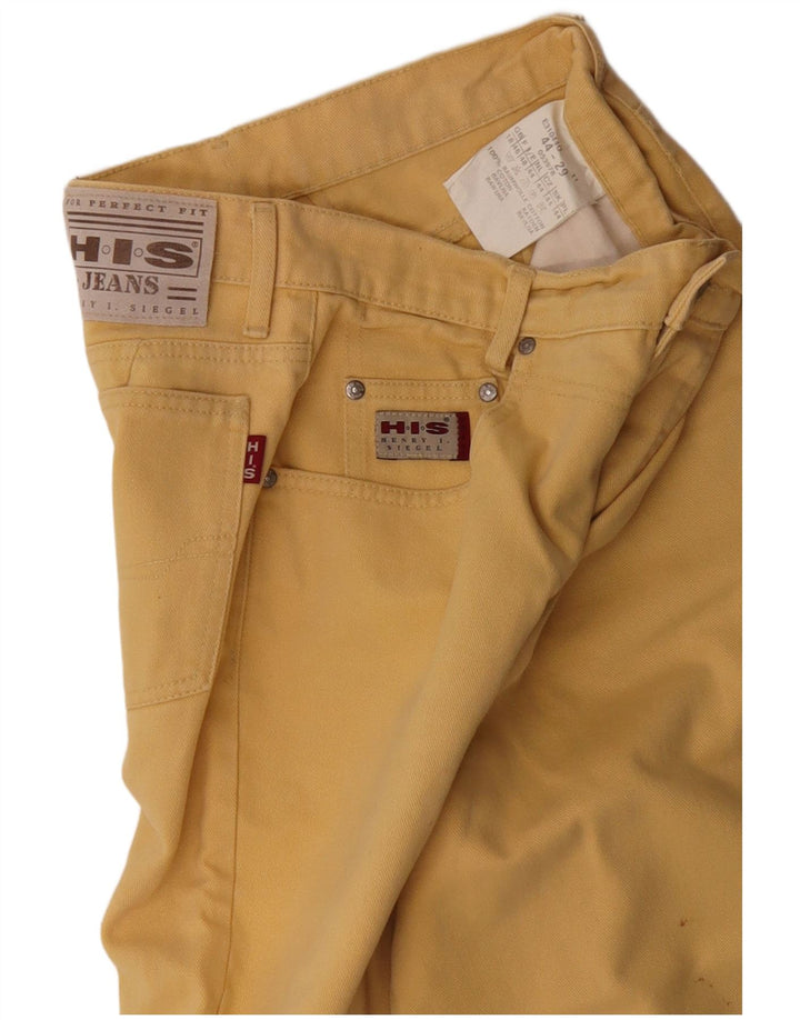 H.I.S Womens High Waist Tapered Jeans UK 18 XL W32 L28 Yellow Cotton