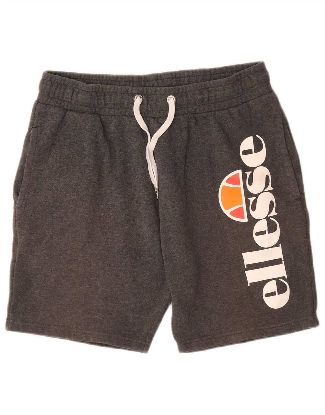 ELLESSE Mens Graphic Sport Shorts Small  Grey Cotton