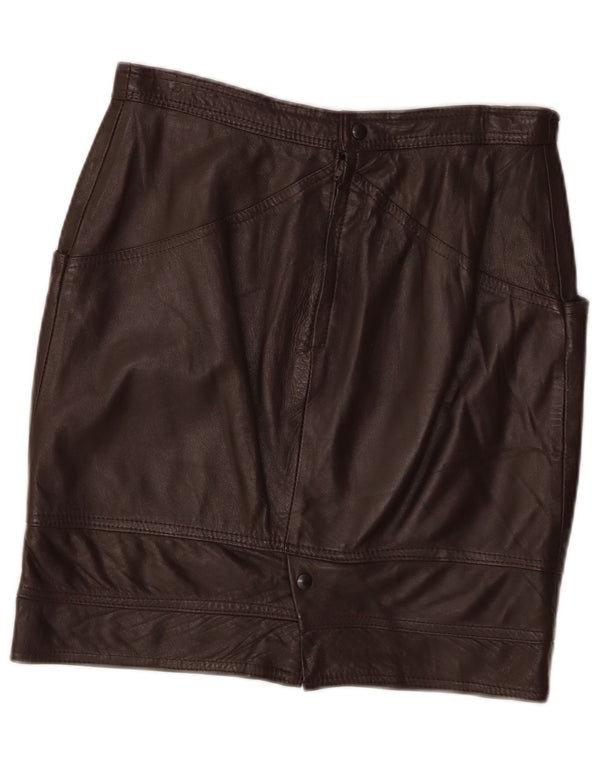 Conbipel Womens Leather Skirt IT 46 Large W30  Brown Leather