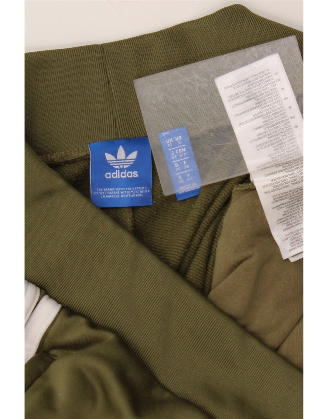 ADIDAS Womens Tracksuit Trousers Joggers UK 10 Small Khaki Polyester
