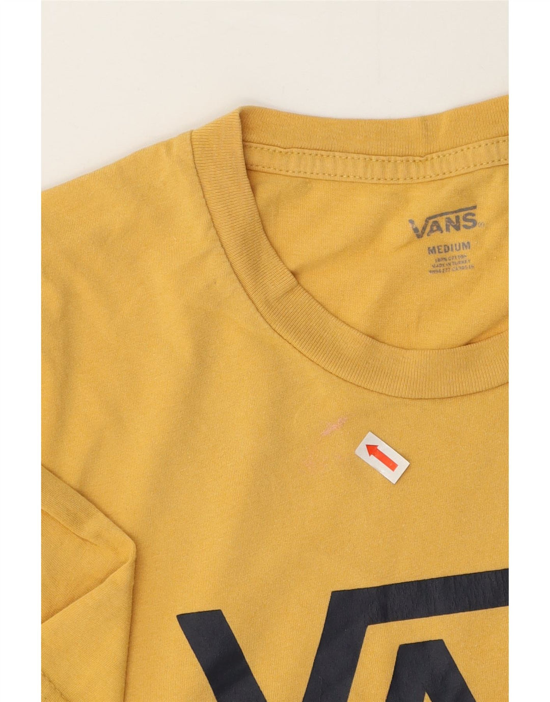 Vans Mens Graphic T-Shirt Top Medium Yellow Cotton