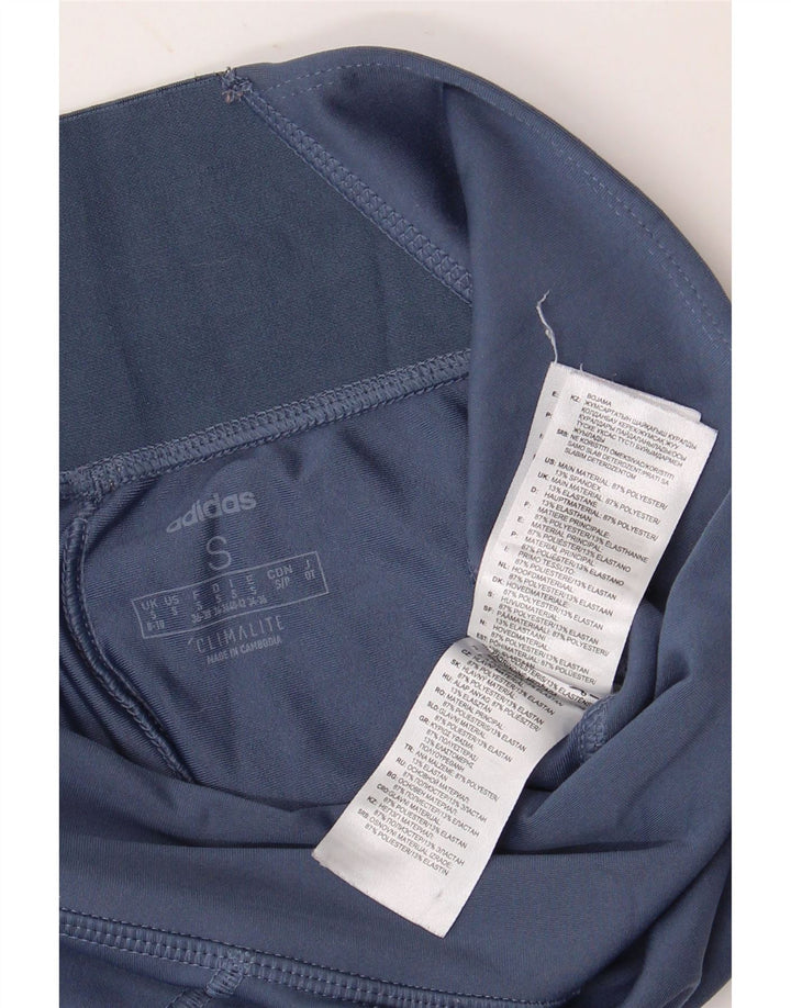 ADIDAS Womens Climalite Leggings UK 8/10 Small  Blue Polyester