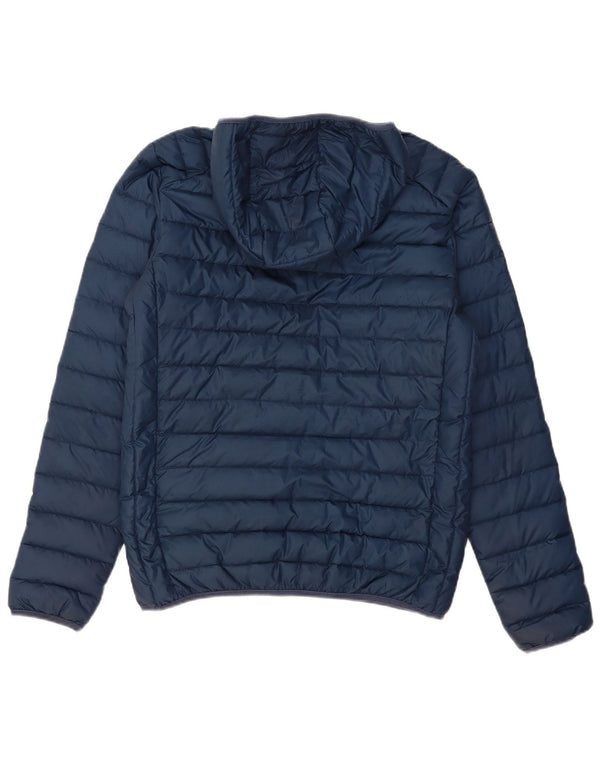 ELLESSE Mens Hooded Padded Jacket UK 36 Small Navy Blue Polyester