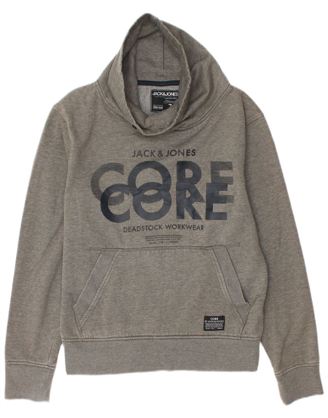 Jack & Jones Mens Graphic Sweatshirt Jumper Small Grey Flecked Cotton