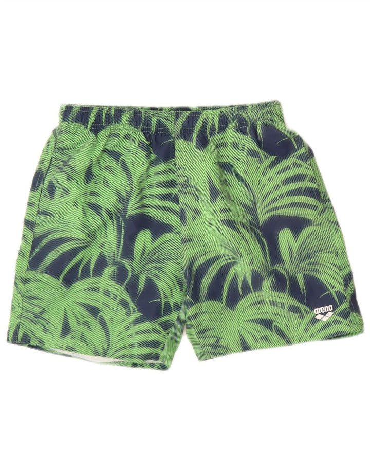 ARENA Boys Sport Shorts 14-15 Years  Green Floral Polyester