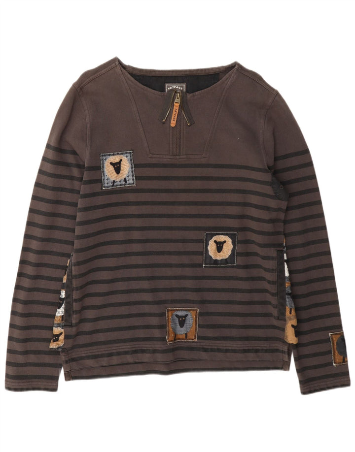 Fat Face Mens Sweatshirt Jumper Small Grey Striped