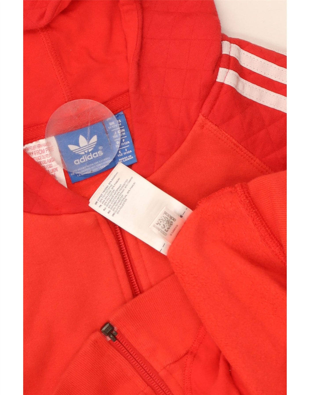 ADIDAS Boys Zip Hoodie Sweater 11-12 Years Red Cotton