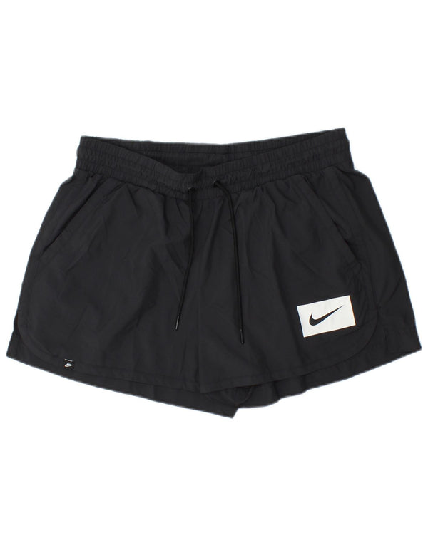 NIKE Womens Sport Shorts UK 14 Medium  Black Polyester