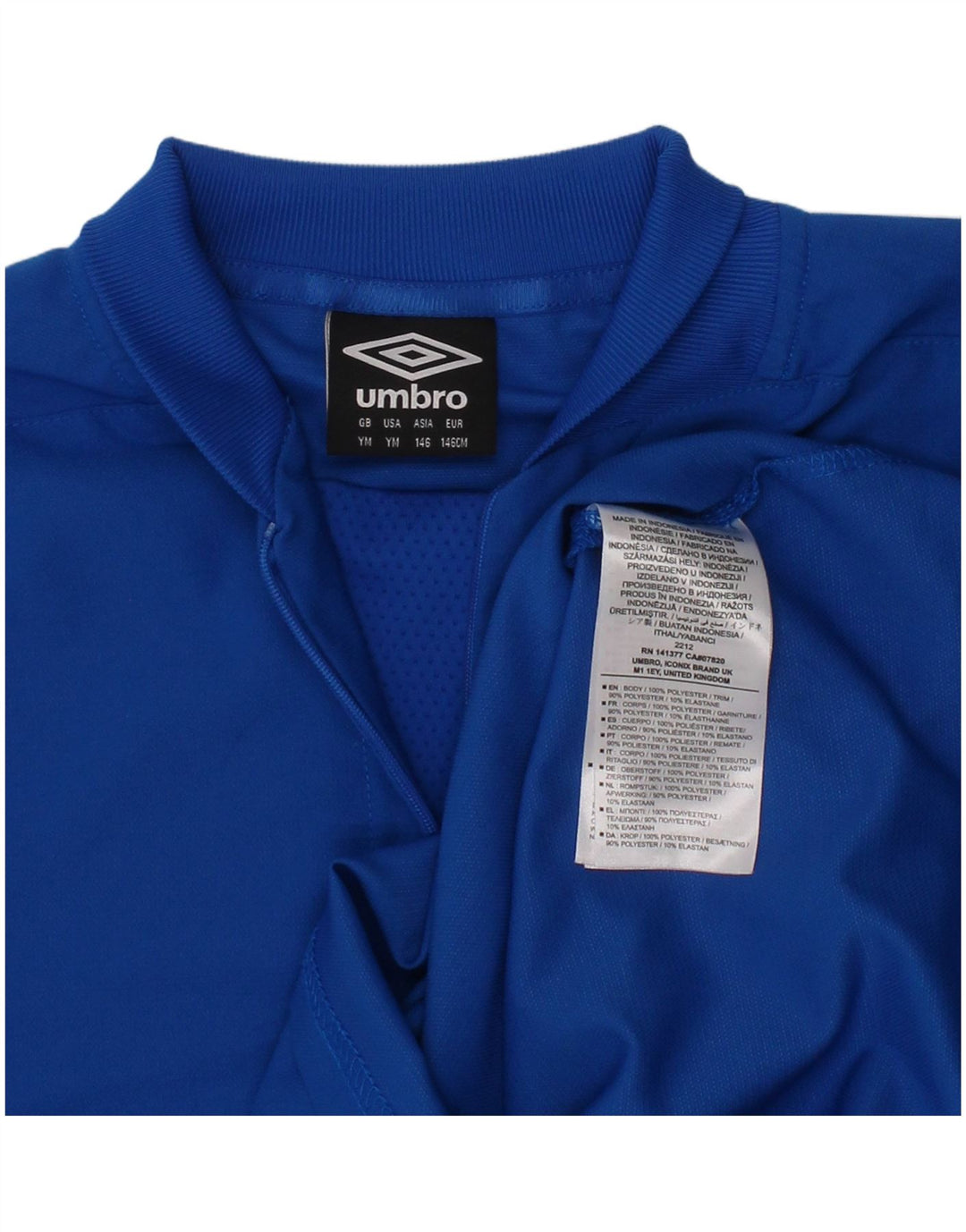 UMBRO Boys Zip Neck Pullover Tracksuit Top 11-12 Years Medium Blue