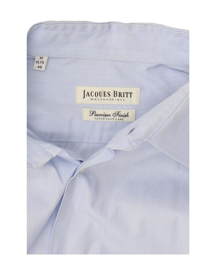JACQUES BRITT Mens Shirt Size 15 40 Medium Blue Pinstripe Cotton Vintage Jacques Britt and Second-Hand Jacques Britt from Messina Hembry 